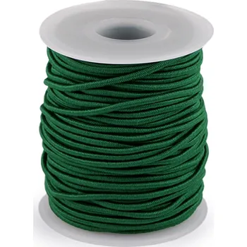 Textilní guma Kulatá pruženka Ø2 mm zelená tmavá 25 m