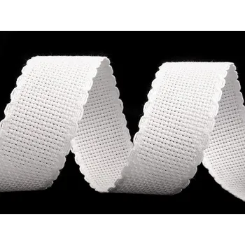 Kanava Kanavný pás šíře 30 mm zoubkovka METRÁŽ - 1 bílá