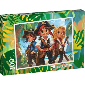 Puzzle puzzle 100 dílků „Odvážní piráti se vylodili na břeh“