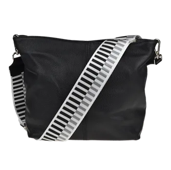 Kabelka NovaKabelka.cz Kožená italská crossbody kabelka Prisca Nera s přídavným popruhem X