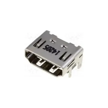 Elektrická zásuvka Konektor HDMI zásuvka PIN 19 zlacený úhlové 90° SMT