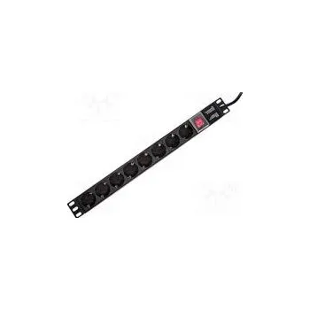 Přepěťová ochrana Nap.prodl.přívod ochranný Zásuvky 8 230VAC 16A Barva černá