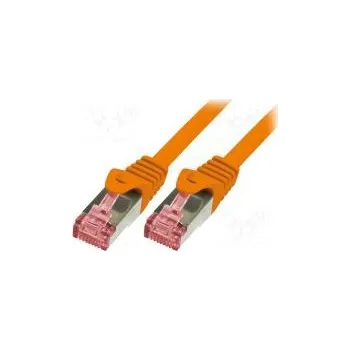 Síťový kabel Patch cord S/FTP 6 lanko Cu LSZH oranžová 0,5m 27AWG