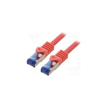 Síťový kabel Patch cord S/FTP 6a lanko Cu LSZH červená 0,25m 26AWG