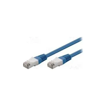 Síťový kabel Patch cord F/UTP 5e lanko CCA PVC modrá 3m 26AWG tienený