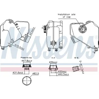 Chladič motoru Vyrovnávací nádoba, chladivo NISSENS 996322