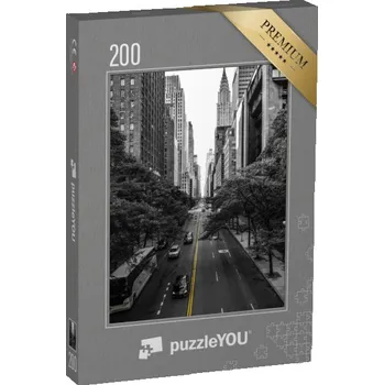 Puzzle puzzle 200 dílků „Nekonečná ulice na Manhattanu, New York, USA“