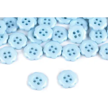 Knoflík Knoflík květ velikost 20" modrá pomněnková 100 ks