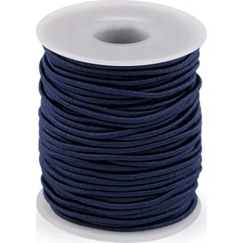 Textilní guma Kulatá pruženka Ø2 mm modrá pařížská 25 m