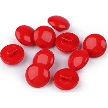 Knoflík Knoflík barevný velikost 20" červená 10 ks