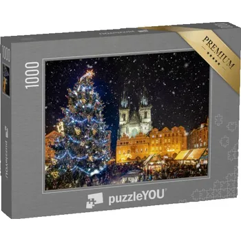 Puzzle puzzle „Pohled na Staroměstské náměstí s vánočními trhy, Praha, Česká republika“