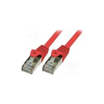 Síťový kabel Patch cord F/UTP 5e lanko CCA PVC červená 3m 26AWG tienený