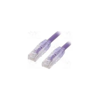 Síťový kabel Patch cord TX6A™ 10Gig,U/UTP 6a drát Cu PVC fialová Dél 0,5m