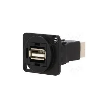 Elektrická zásuvka Spojka USB A zásuvka,USB B zásuvka FT V USB 2.0 kov 19x24mm