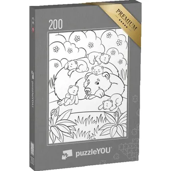 Puzzle puzzle 200 dílků „puzzleOMALOVÁNKY: Divoká zvířata“