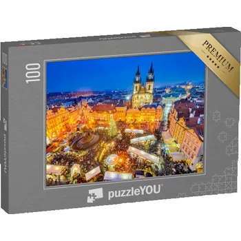 Puzzle puzzle 100 dílků „Vánoční trhy v Praze, Česká republika“