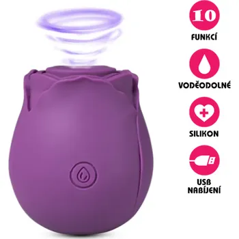 Vibrátor VšeNaSex.cz Vakuový vibrátor USB Flower Suction Vibe fialový