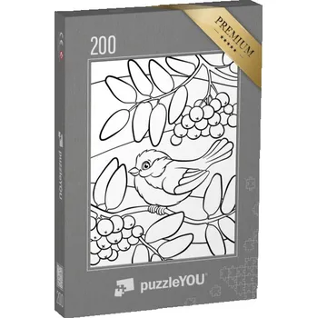 Puzzle puzzle 200 dílků „puzzleOMALOVÁNKY: Ptáci, roztomilá sýkorka“