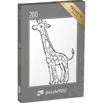 Puzzle puzzle 200 dílků „puzzleOMALOVÁNKY: Zvířata, roztomilá žirafa“