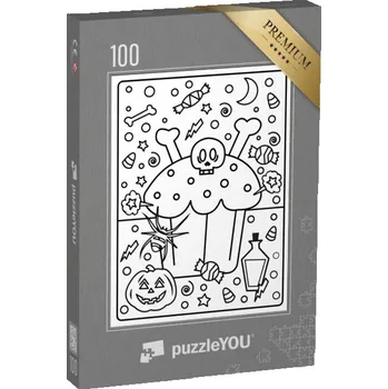 Puzzle puzzle 100 dílků „puzzleOMALOVÁNKY: Halloween 2“