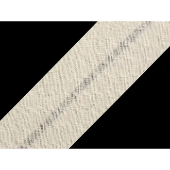 Šikmý proužek bavlněný šíře 30 mm zažehlený režná 25 m