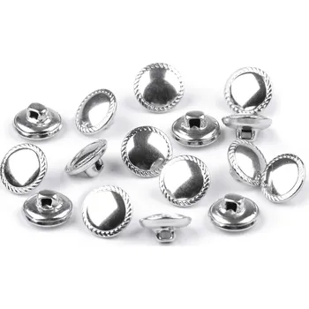 Knoflík Kovový knoflík velikost 20" nikl 50 ks