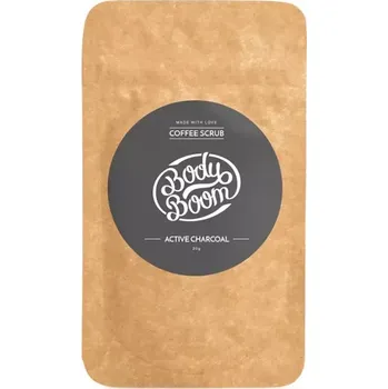 Tělový peeling BodyBoom detoxikační kávový peeling s aktivním uhlím, 30g
