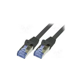 Síťový kabel Patch cord S/FTP 6a lanko Cu LSZH černá 7,5m 26AWG