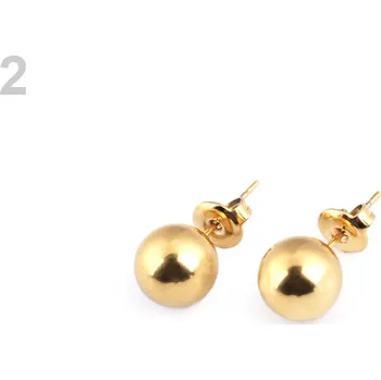 Náušnice biju Náušnice z chirurgické oceli, pecka 6cm Zlatá