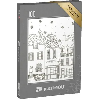 Puzzle puzzle 100 dílků „puzzleOMALOVÁNKY: Zimní město“