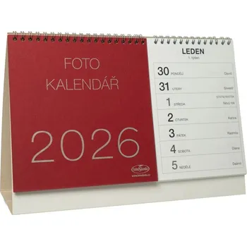 Kalendář Kalendář na vlastní foto STOLNÍ 2025 červený