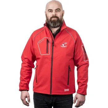 Bunda ACI Softshell červená reflex prvky