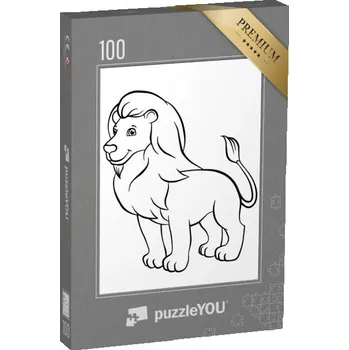 Puzzle puzzle 100 dílků „puzzleOMALOVÁNKY: Zvířata, roztomilý lev“