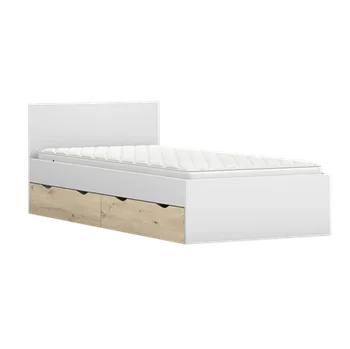 Postel Postel 36 Joy I, bílá / dub artisan, 94 x 70 x 206 cm