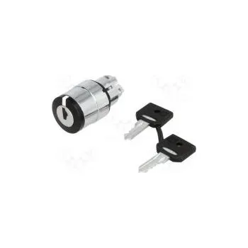 Přepínač otočný s klíčem 2 polohy 22mm černá Podsv není IP66