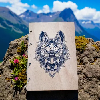 art-wood.cz Dřevěný zápisník - vlk