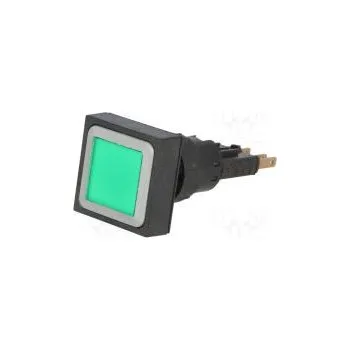 vypínač Přepínač tlačítkový 1-polohové 16mm zelená žárovka 24V