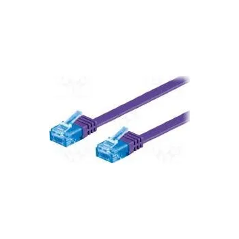 Síťový kabel Patch cord U/UTP 6a lanko Cu PVC fialová Dél 0,5m 32AWG