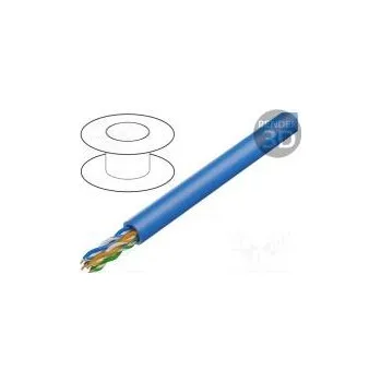 Síťový kabel Vodič U/UTP 6a drát Cu 4x2x23AWG LSZH modrá 500m CPR Dca