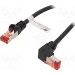 Patch cord S/FTP 6 lanko Cu LSZH černá 0,5m 28AWG -20÷65°C