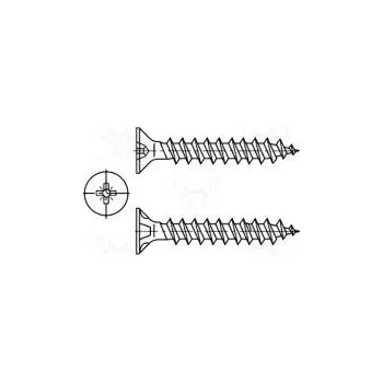 Vrut Vrut do dřevotřískových desek 4x20 Hlava kuželová Pozidriv