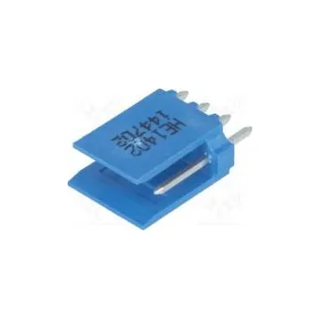 Elektronická součástka Socket wire-board male HE14 2.54mm PIN 4 THT 3A tinned blue