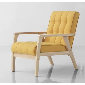 Křeslo Křeslo čalouněné PETRA kostra přírodní/žlutá