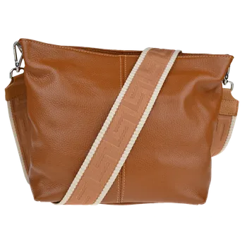 Kabelka NovaKabelka.cz Kožená italská crossbody kabelka Prisca Camel s přídavným popruhem IV