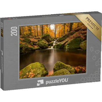 Puzzle puzzle 200 dílků „Černý potok na podzim, Jizerské hory, Česká republika“