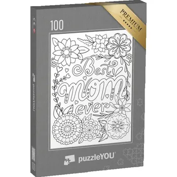 Puzzle puzzle 100 dílků „puzzleOMALOVÁNKY: Best mom ever“