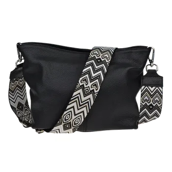 Kabelka NovaKabelka.cz Kožená italská crossbody kabelka Batilda Nera s přídavným popruhem XVIII