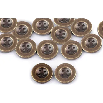 Knoflík Knoflík imitace kovu velikost 24", 32" staromosaz 20 ks