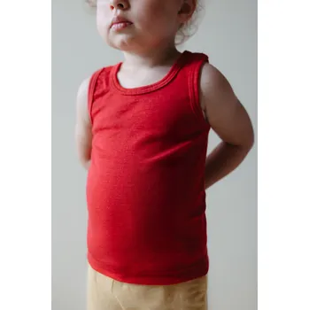 Dětský nátělník z merino vlny a hedvábí Cosilana červený Velikost: 128