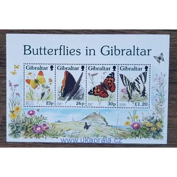 Poštovní známka GIBRALTAR ** aršík Bl 28, motýli, r. 1997